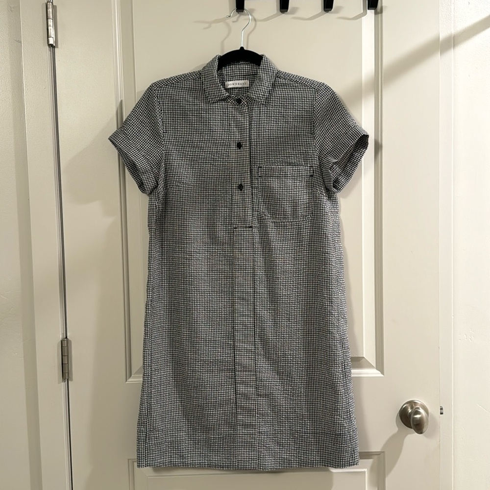 Downeast Black and White Mini Shirt Dress